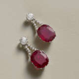 RUBY AND DIAMOND EARRINGS, FIRST QUARTER OF THE 20TH CENTURY - фото 2