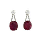 RUBY AND DIAMOND EARRINGS, FIRST QUARTER OF THE 20TH CENTURY - фото 3