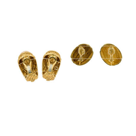 . Mixed Lot of Diamond-Ear-Clip-Ons and Tiffany & Co. Gold-Ear-Clip-Ons - photo 2