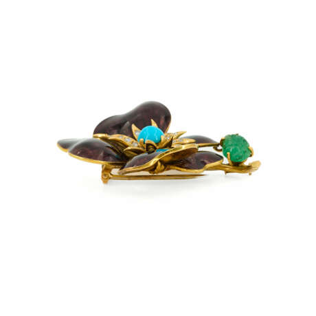 René Kern. Enamel-Gemstone-Brooch - photo 3