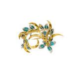 . Enamel-Turquoise-Diamond-Brooch - photo 2