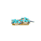 . Enamel-Turquoise-Diamond-Brooch - photo 3
