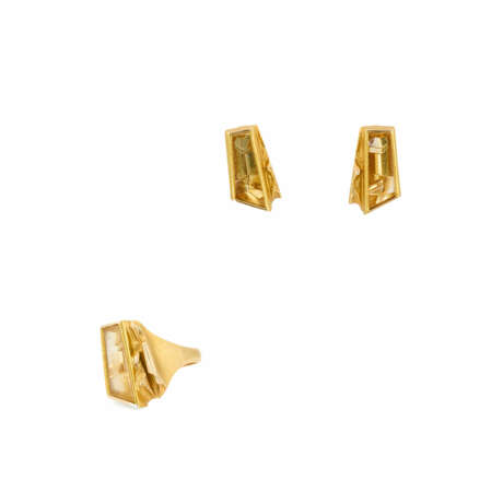Lapponia. Citrin-Set: Ring and Ear Stud - фото 1
