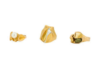 Lapponia. Mixed Lot of 3 Gold-Rings