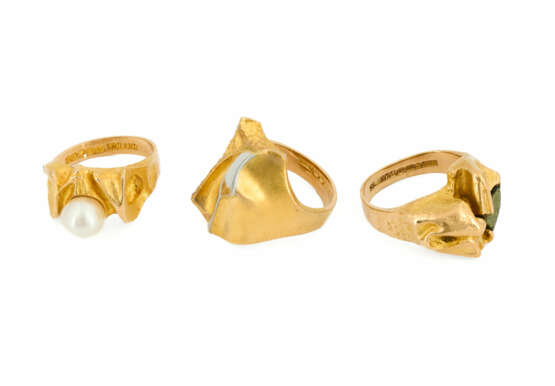 Lapponia. Mixed Lot of 3 Gold-Rings - photo 4