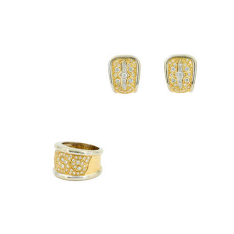 . Diamond set: Ring and Ear Clip-ons - photo 1