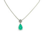 . Emerald-Diamond-Pendant-Necklace - фото 2
