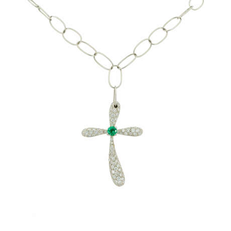 . Emerald-Diamond-Pendant-Necklace - photo 2