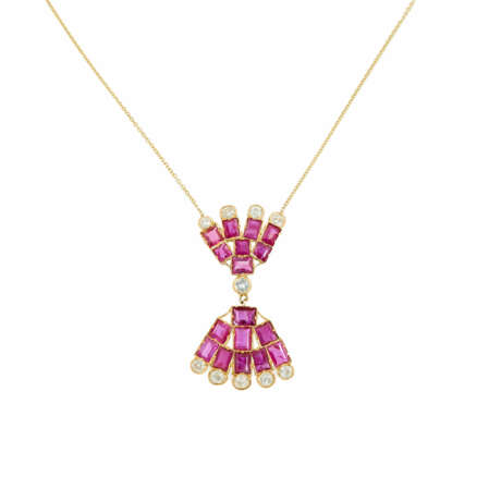 . Delicate Burma-Ruby-Diamond-Necklace - photo 1