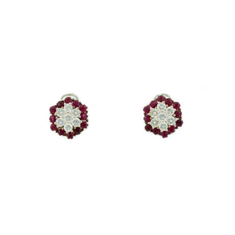 . Ruby-Diamond-Ear-Clip-Ons - photo 1