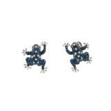 . Frog-Sapphire-Diamond-Ear-Studs - фото 1