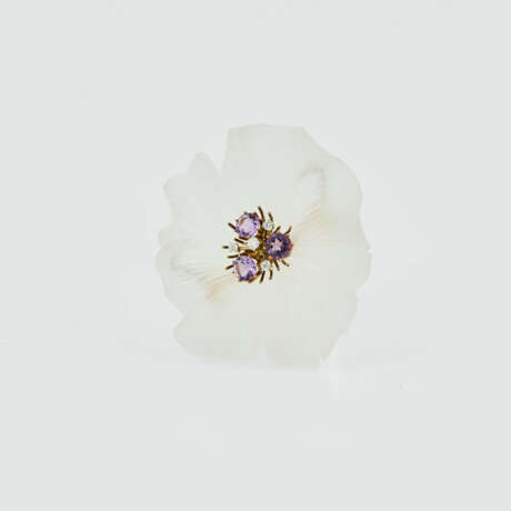 . Rock-Crystal-Amethyst-Diamond-Brooch - photo 1