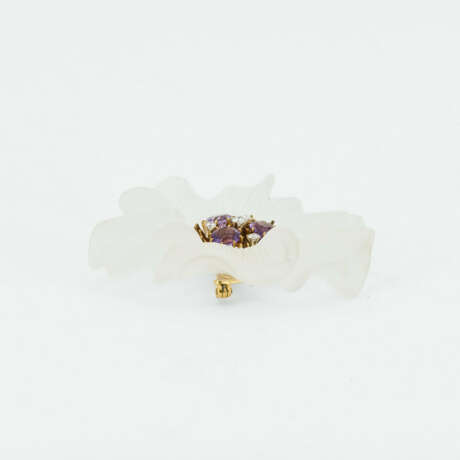 . Rock-Crystal-Amethyst-Diamond-Brooch - photo 3