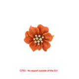 . Coral-Diamond-Brooch - photo 1