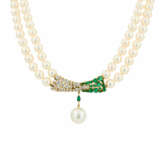 . Pearl-Emerald-Diamond-Necklace - photo 1