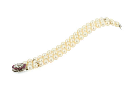 . Pearl-Ruby-Diamond-Bracelet - фото 1