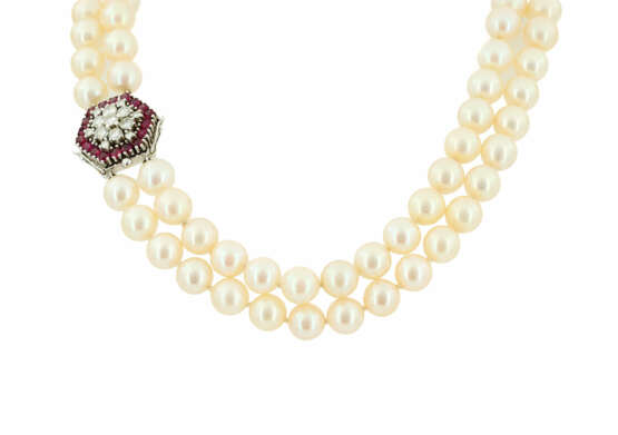 . Pearl-Ruby-Diamond-Necklace - фото 1