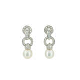 . Pearl-Diamond-Ear-Stud-Clips - photo 1
