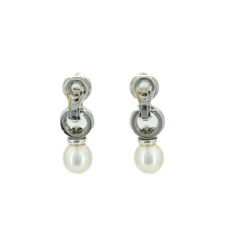 . Pearl-Diamond-Ear-Stud-Clips - photo 2