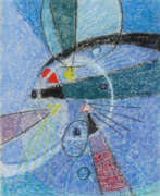 Pastel. Max Ackermann. Blaue konzentrische Komposition