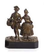 Patinated bronze. Sculpture Gallant couple. 19th century 