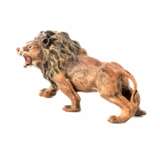 Miniature en bronze de Vienne Lion usines Bergman. Polychrome painting Early 20th century - Foto 5