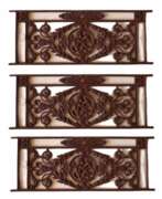 Cast iron. Three cast-iron balcony gratings