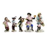 Groupe en porcelaine Monkey Orchestra. Porzellan Rococo 20th century - Foto 2