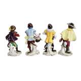 Groupe en porcelaine Monkey Orchestra. Porzellan Rococo 20th century - Foto 5