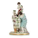 Groupe en porcelaine Jeunes avec Cupidon. Porzellan Romanticism 20th century - Foto 5