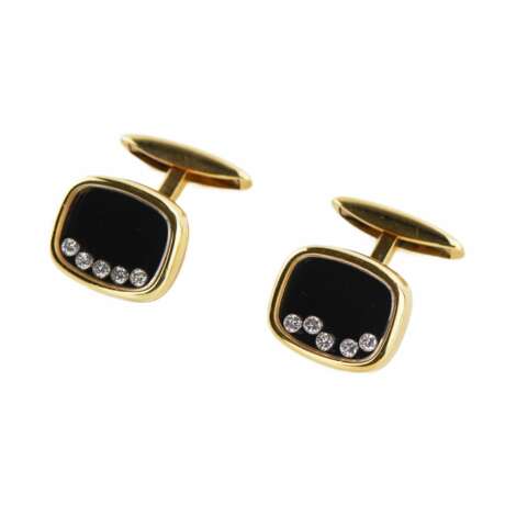 18K gold Chopard cufflinks with diamonds. In original box. Diamonds 21th century - photo 2