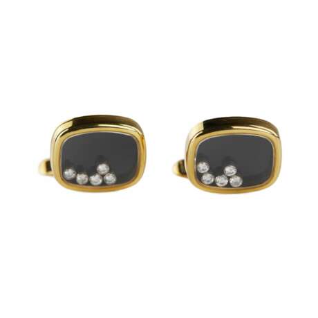 18K gold Chopard cufflinks with diamonds. In original box. Diamonds 21th century - photo 3