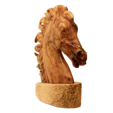 T&ecirc;te de cheval sur un piedestal. Marmor 20th century - Foto 7