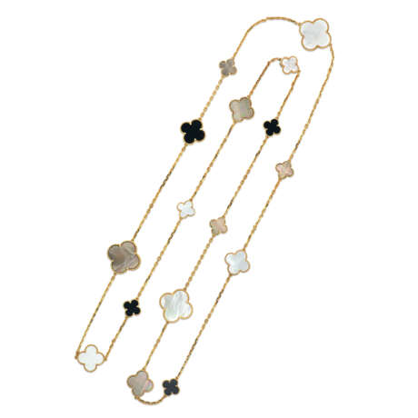 VAN CLEEF & ARPELS MOTHER-OF-PEARL AND ONYX 'MAGIC ALHMABRA' NECKLACE - photo 1