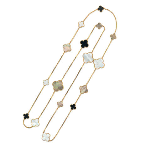 VAN CLEEF & ARPELS MOTHER-OF-PEARL AND ONYX 'MAGIC ALHMABRA' NECKLACE - photo 2
