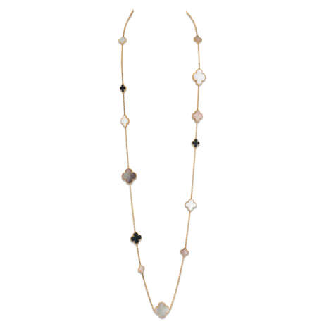 VAN CLEEF & ARPELS MOTHER-OF-PEARL AND ONYX 'MAGIC ALHMABRA' NECKLACE - photo 3