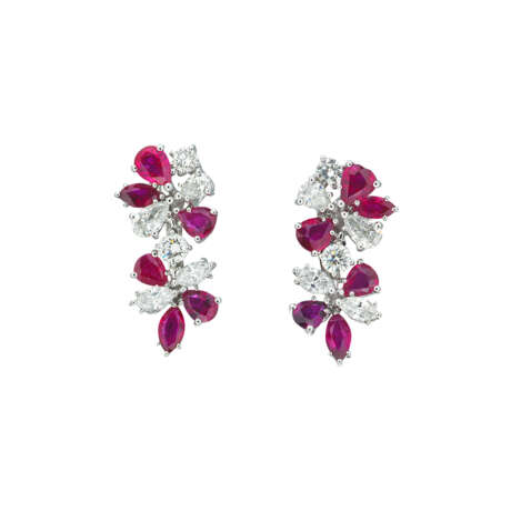 NO RESERVE - RUBY AND DIAMOND NECKLACE AND EARRINGS - photo 3