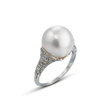 NATURAL PEARL AND DIAMOND RING - photo 1