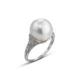 NATURAL PEARL AND DIAMOND RING - photo 1
