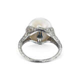 NATURAL PEARL AND DIAMOND RING - photo 2