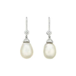 NATURAL PEARL AND DIAMOND EARRINGS