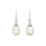 NATURAL PEARL AND DIAMOND EARRINGS - фото 1
