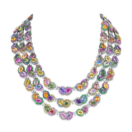ADLER MULTI-GEM AND DIAMOND NECKLACE - photo 3