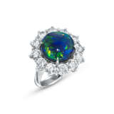 BLACK OPAL AND DIAMOND RING - photo 1