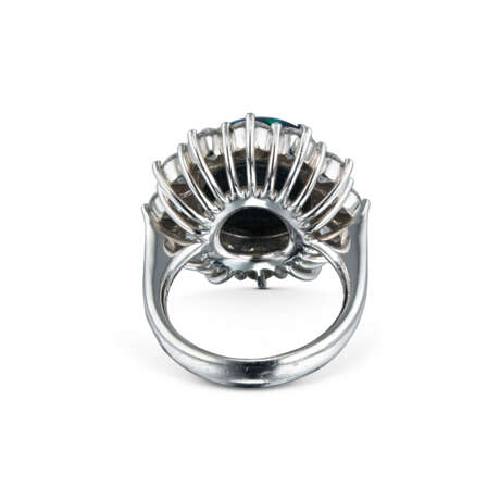 BLACK OPAL AND DIAMOND RING - photo 2