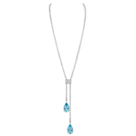 AQUAMARINE AND DIAMOND NECKLACE/EARRINGS - photo 3
