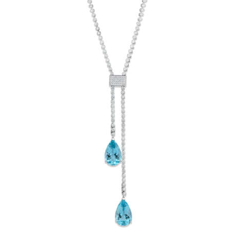 AQUAMARINE AND DIAMOND NECKLACE/EARRINGS - photo 4