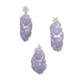 NO RESERVE - THREE JADEITE MONKEY AND DIAMOND PENDANTS - photo 1