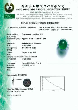 JADEITE AND DIAMOND RING - Foto 3