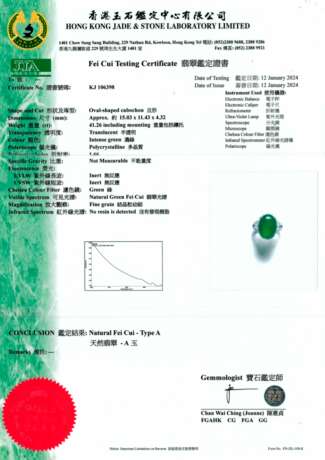 JADEITE AND DIAMOND RING - Foto 3